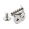 Parafusos de Aço Inoxidável 304 com Cabeça Chata Cruzada M2M3M4M5M6Cm Galvanizados com Cabeça Chata Grande Cabeça Fina Parafusos para Computador
