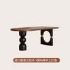 Nueva Mesa de Comedor Retro Francesa de Madera Maciza Ovalada para Hogar Apartamento Pequeño Negra Antigua Sala de Estar Mesa de Comedor Integrada Escritorio