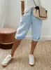 2023 Europeu e Americano Transfronteiriço Amazon Site Independente Feminino Algodão e Linho Bolso Elástico Casual Calças Shorts Femininos