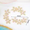 Accesorios para pulseras, collares, joyería DIY versátiles y creativos, colgante geométrico con circonita de rhinestone microincrustada, chapado en cobre de oro real 18K