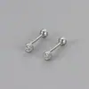 Nuevos Pendientes Redondos de Zirconia con Rosca para Mujer, Tachuelas de Rosca, Estilo de Doble Uso, No es Necesario Quitárselos al Dormir