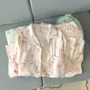 Pijama de terciopelo dulce de dibujos animados para mujer, versión coreana de otoño e invierno, dulce, cálido, engrosado, forrado de polar, polar corto, ropa de casa simple