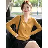 Novo cardigã de tricô leve, jaqueta curta, blusa de ar condicionado feminina, camada base de caimento solto