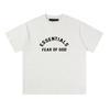 Versão Correta de FOG Verão Novo ESS-mulTi-line Flocado Letra Estampada Solta Camiseta de Manga Curta para Homens e Mulheres