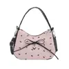 Bolso de Mujer Estilo Coreano Bolso Cruzado Simple Diseño de Nicho Bolso de Hombro Único 2025 Nuevo Dulce Lazo Bolso de Mano de Moda