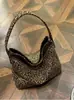 Bolsa Estampa de Leopardo para Mulheres, Grande Capacidade, Nova Versão Outono/Inverno 2026, Versátil, de Lona, para Ombro, de Compras, Bolsa Tote Elegante para Trabalho e Dia a Dia