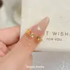 Novo Anel Aberto Colorido com Zircônia Banhado a Ouro Estilo Palácio, Fashion, Único, Requintado, de Alto Padrão, Versátil, Anel de Nicho