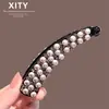 Nuevo Pasador de Perlas Estilo Coreano y Japonés para Mujer, Elegante Versión Coreana, Pinza Retorcida para el Pelo para la Parte Trasera de la Cabeza, Accesorio de Pelo Versátil de Moda