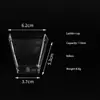 Em estoque na Amazon 120ml plástico quadrado trapezoidal copo de palha de madeira 4oz copo de sobremesa com tampa e colher copo de mousse