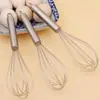 Batidor manual de huevos de acero inoxidable de 6 alambres directo de fábrica, batidor de crema de clara de huevo de mano para cocina y repostería