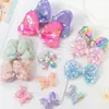 Accesorios para Pasador de Pelo con Lazo Grande de Tela DIY Lentejuelas Perla Mariposa Accesorios para el Cabello Decoraciones para Ropa Accesorios