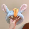 Diadema de Conejo de Dibujos Animados Linda Orejas Largas de Conejo Banda para el Cabello para Lavarse la Cara Diadema de Animales para Fotos de Niños en el Zoológico Adorno de Cabeza de Peluche Femenino