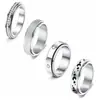 Amazon Europeo y Americano Transfronterizo Nueva Estrella y Luna Acero de Titanio Set de Anillos de Pareja Joyería Acero Inoxidable Anillo Giratorio
