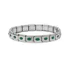 Pulsera de Acero Inoxidable de 9 mm con Piedra Ovalada, Set de Pareja Estilo Italiano, Estilo de Pareja DIY, Acero Inoxidable Estilo Lujo Ligero