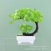 Bonsai de simulação flor artificial planta decorativa paisagem interna de bonsai mini cerejeira ornamentos criativos Planta em vaso de lótus