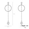 Kenjay Aretes de Borla Larga de Perlas con Diamantes de Oro Real Chapado en Cobre para Mujer Moda Europea y Americana Combinación Universal Personalizados de Aro