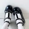 Zapatos Dulces Mary Jane Redondos de Primavera 2021 Nuevos Zapatos Pequeños de Cuero con Tacón de Cuña y Suela Gruesa Zapatos Planos de Exportación de Amazon para Mujer