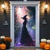 Cortina de Porta para Halloween com Esqueleto de Beleza e Bruxa de Terror, Decoração para Atmosfera Festiva Interna e Externa, Em Estoque Transfronteiriço