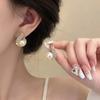 925 agulha de prata temperamento high-end cheio de brincos de pérolas de diamante mulheres ins estilo brincos geométricos Coreia do Sul brincos de luxo leve atacado
