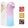 Taza perfumada de 650 ml con diseño de tres anillos y siete anillos, 0 azúcar 0 calorías, Anillo Cui Xiang, hecha de material tritan, resistente a altas temperaturas, taza de agua divertida