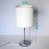 Estilo Nórdico Americano Simple Galvanizado Moda Moderna Tela Lino Lámpara de Mesa Lámpara de Mesita de Noche Luz Nocturna Dormitorio Lámpara de Mesa Pequeña