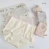 Pantaletas de Algodón Jacquard Francés para Mujer, Cintura Media, Moño Hueco, Entrepierna Antibacteriana 10A, Transpirables, No Aprietan, Bikini Triángulo