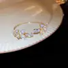 Pulseira Redonda de Aço Titânio Totalmente Cravejada em Diamante Estilo Francês, Pulseira Simples e Fashion de Luxo Leve, Senso de Design, Joia Versátil e Única para Públicos de Nicho