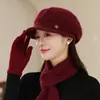 Gorra de Béisbol Gruesa Cálida de Felpa con Protección para las Orejas para Mujer, Otoño e Invierno, Informal, Versátil, Gorro de Mamá para Personas de Mediana Edad y Mayores