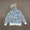Sudadera con Capucha Doble y Estampado de Camuflaje con Letras Bordadas 'Shark', Chaqueta con Capucha Cruzada al por Mayor en Stock, Manga Larga Casual y Versátil