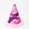 Chapéu de aniversário dourado transfronteiriço decoração vários locais de festa de aniversário atmosfera adereços de foto de chapéu de aniversário