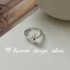 Diseño Ins Estilo Coreano Joyería de Plata Plata de Ley S925 Anillo Pequeño Cuadrado Liso Minimalista Sencillo Sentimiento de Nicho de Alta Gama
