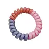 Diadema de color gel para el pelo tipo cable de teléfono, combinación de colores, cuerda para atar el pelo, alta elasticidad, cuerda para la cabeza de tres colores, cubierta de cuero, goma para coleta, accesorio para el pelo