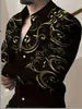 Camisa de manga larga para hombre con un diseño vintage de alta gama y estampado paisley, en un estilo 'old money', disponible en tallas grandes en Amazon en Europa y América