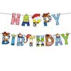 Decoração de festa Toy Story suprimentos bandeira de puxar ano basguang cartão de inserção de bolo balão de látex conjunto de aniversário