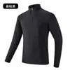 Camiseta de manga larga con cremallera a media altura y cuello alto de forro polar de 10 A, antibacteriana, para hombre, calefacción infrarroja lejana para otoño e invierno, cálida, deportiva, de secado rápido, para mujer