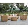 Sofá de Exterior de Ratán, Mueble Impermeable de Ocio para Patio y Jardín, Set de Sofá Individual Tejido con Cuerda Abierto para Villa y Hotel