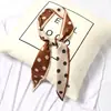Bufanda de seda para mujer primavera y otoño estilo coreano Corea del Sur bufanda con cinturón de cinta puntiaguda de longitud media banda para el pelo de verano bufanda de moda
