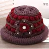 Boina cálida de otoño e invierno para mujeres mayores, sombrero de abuela moderno y grueso, sombrero tipo cubo de terciopelo dorado