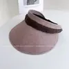 Sombrero de Lino de Gasa Burbuja Decorado con Parte Superior Abierta para Mujer, Sombrero de Paja con Protección Solar para Verano para Viajes y Trayectos, Sombrero para el Sol