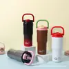 Taza aislada de acero inoxidable 316 muy elegante, gran capacidad, portátil con asa, taza para beber de doble uso, taza de coche de moda para exteriores