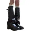 Botas longas femininas populares, com sola grossa, estilosas, versáteis e retrô, novas botas da moda outono 2026, botas longas para mulheres