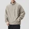 Sudadera Anyang para Hombre con Media Cremallera y Cuello Alto, Manga Larga, Nuevo Estilo Otoño 2026, Estilo Old Money, Textura Jacquard, Corte Holgado