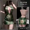 Feimu & Miji Delicado Luar Profundo V Sexy Expondo o Colo Costas Abertas Estilo Chinês Abotoado Cheongsam Vestido de Noite Zy189