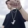 Colar de Aço Inoxidável Harajuku Pequeno Dinossauro Aço Titânio ins Estilo Cool Masculino e Feminino High Street Hip Hop Pingente Personalizado Tendência