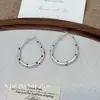 Pendientes de Aro Lisos con Puntos Dorados Estilo Hong Kong para Mujer, Simples, Ligeros, Lujosos, de Gama Alta, Modernos y Versátiles
