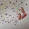 Wangyuan Pegatinas para Uñas con Estampado en Caliente de Mariposas Decoración de Uñas con Flores de Lirio del Valle Pegatinas Cadena de Perlas Blancas DIY