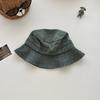 Sombrero de pescador para niños, primavera, estilo coreano, versátil, sencillo, para lavabo, para niñas, de viaje, de mezclilla lavada y resistente al sol.