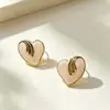 Pendientes de Acero Titanio con Goteo de Aceite Florales para Mujer, Nueva Llegada, Lujo Ligero, Acero Inoxidable Chapado en Oro, Pendiente de Esmalte, Caliente de Verano