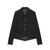 Roupas Femininas Europeias e Americanas Transfronteiriças AliExpress Venda Quente Moda Botão Decorativo Corte Reto Jaqueta de Terno + Calça Plissada com Alça