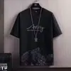 Camiseta de Manga Corta Estilo Nuevo Transfronteriza para Hombre de Seda Helada Verano Tendencia Shorts de Estudiante Conjunto Deportivo Casual Holgado